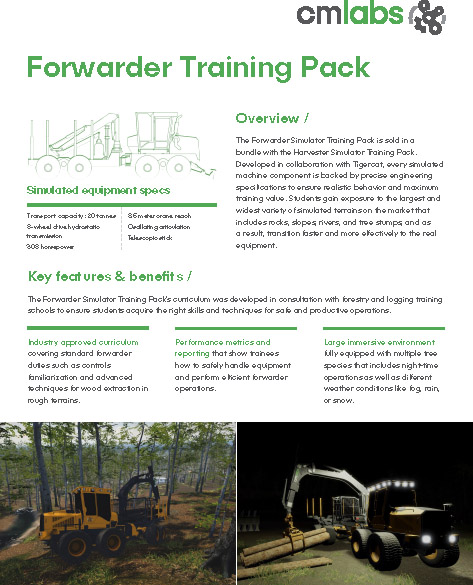 CM Labs Vortex Forestry Equipment Training Simulators