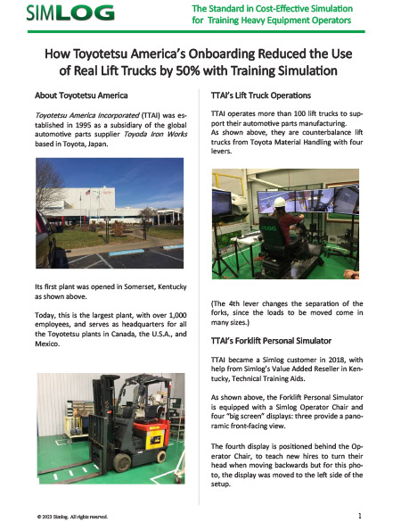 Heavy Equipment Operator Simulator Training