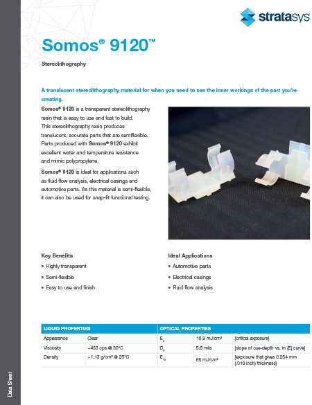 Stereolithography Materials | Someos 9120