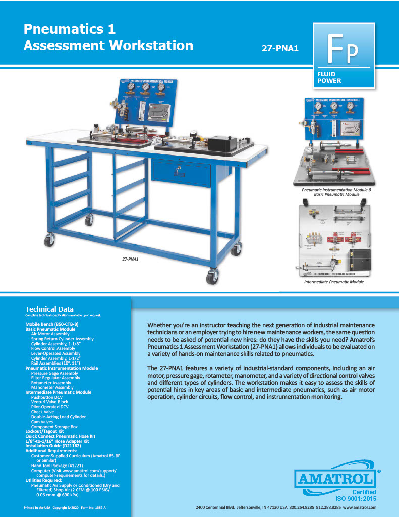 Amatrol Pneumatics Assessment 27-PNA1