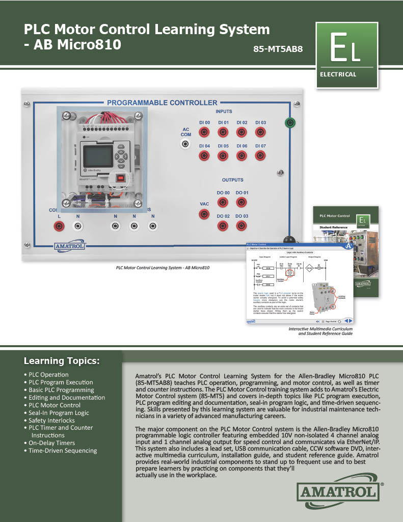 Amatrol PLC Motor Control Trainer 85-MT5AB8