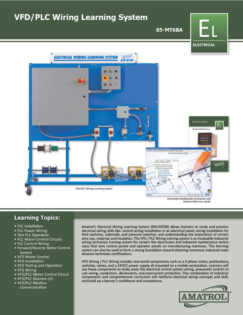 Amatrol VFD & PLC Wiring Training 85-MT6BA