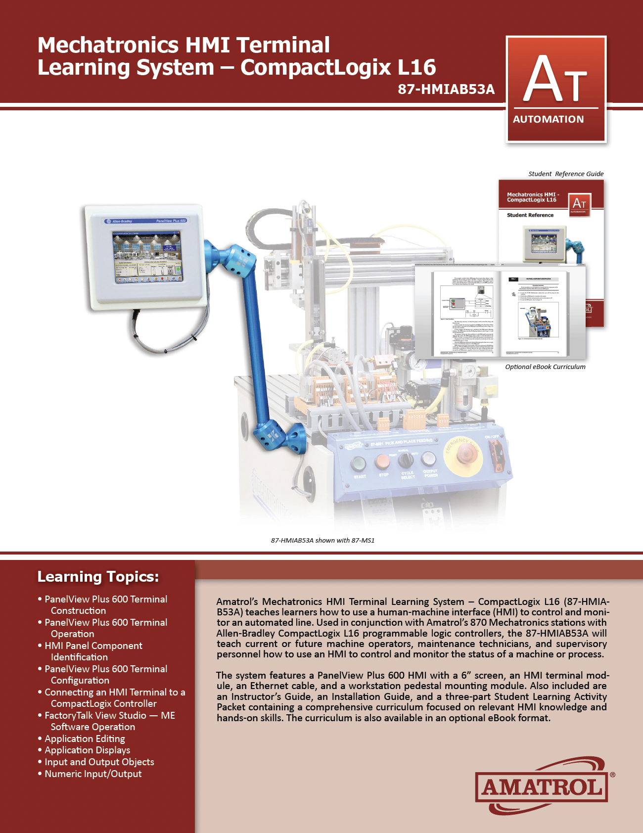 Amatrol Mechatronics HMI Terminal Training 87-HMIAB53A