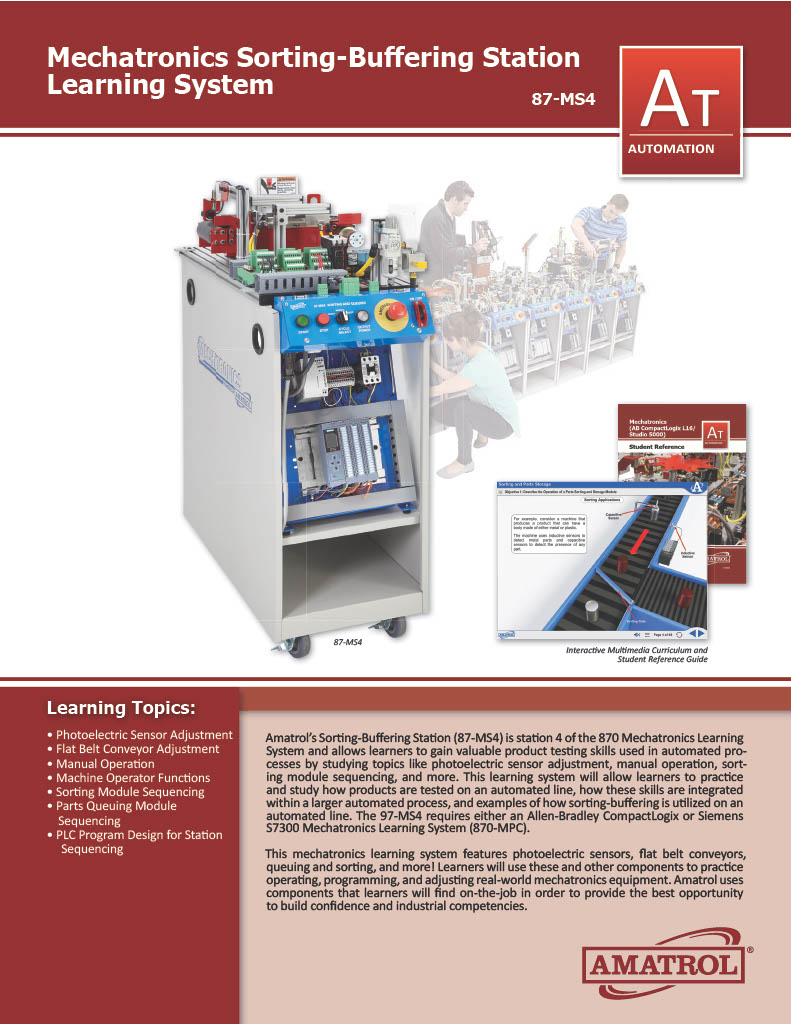 Amatrol Mechatronics Sorting and Buffering 87-MS4