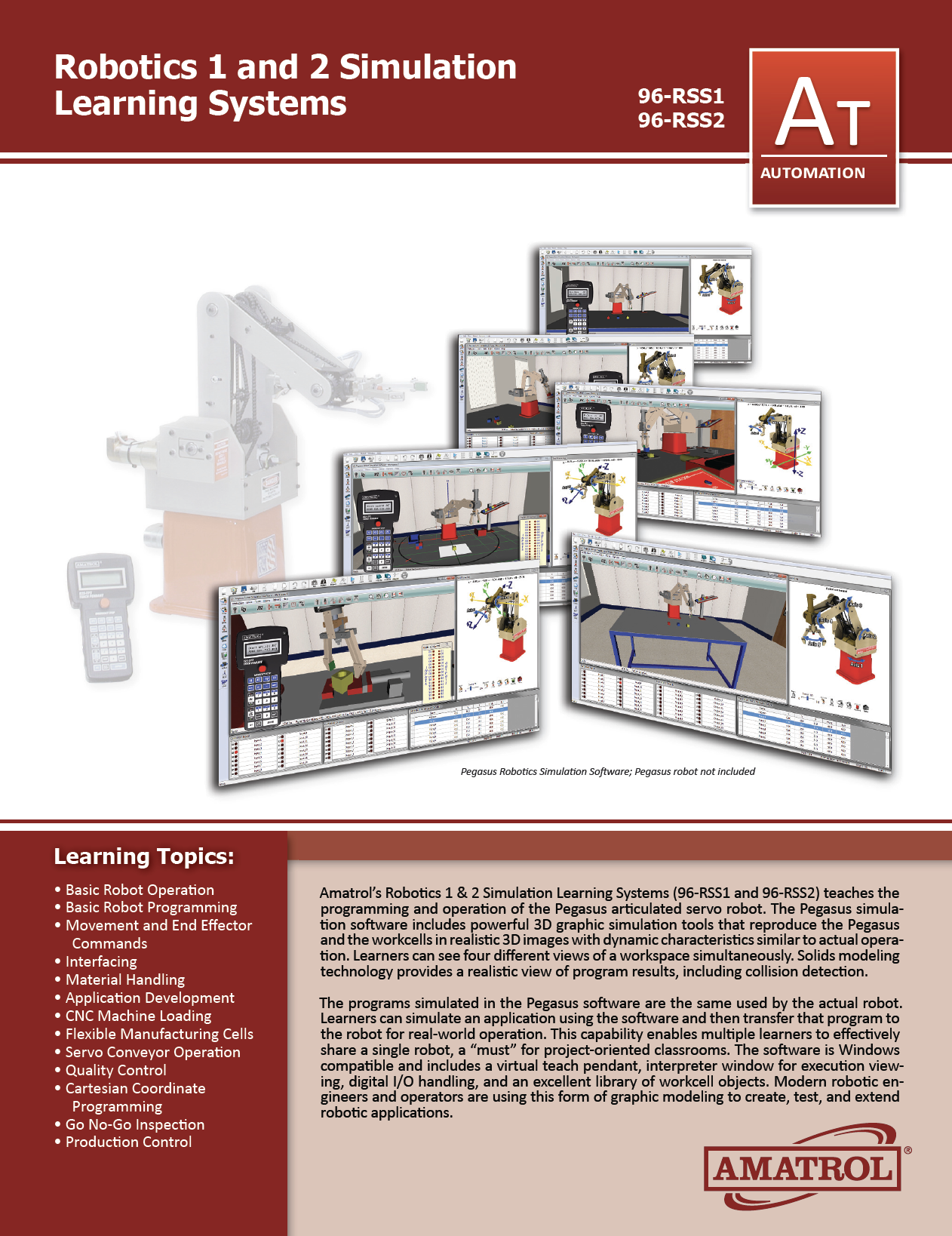 Amatrol Robotics Simulation 96-RSS1 and 96-RSS2