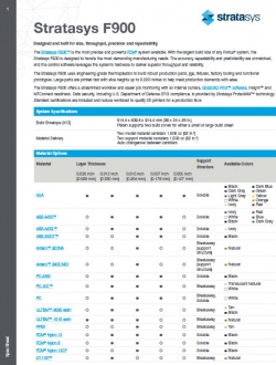 Stratasys F900 Specs