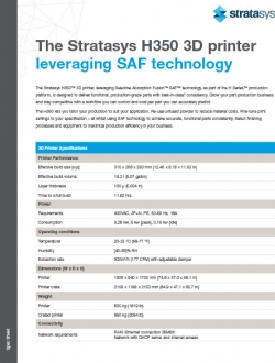 Stratasys H350 3D Printer Specs