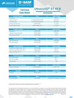 Stratasys 3D Printing Material Data Sheet